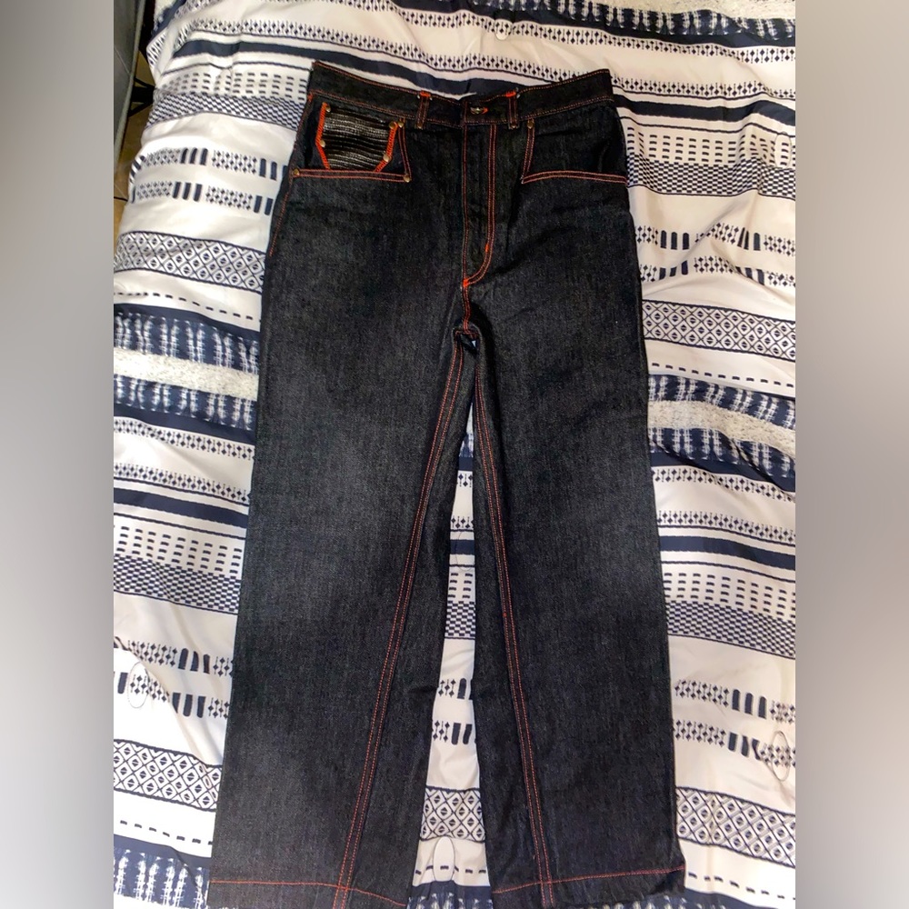 (1 of 1) 12oz japanese selvedge denim popcorn black pants